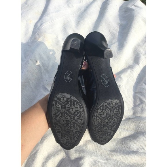 SOFFT womens slingback heels black adjustable patent leather 9.5 Scafati 1255511 - Picture 6 of 7